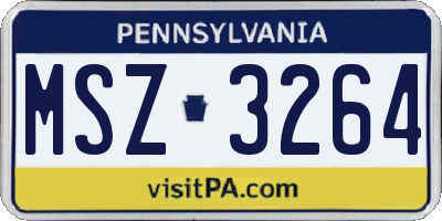 PA license plate MSZ3264