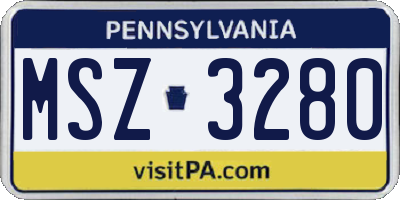 PA license plate MSZ3280