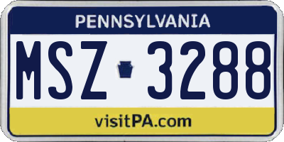 PA license plate MSZ3288