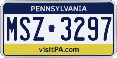 PA license plate MSZ3297