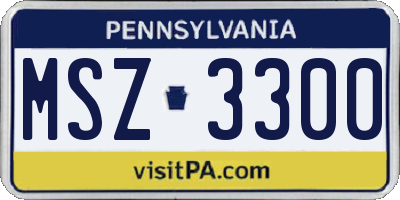 PA license plate MSZ3300