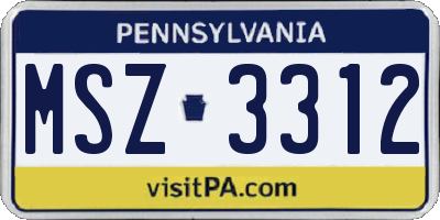 PA license plate MSZ3312