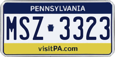 PA license plate MSZ3323