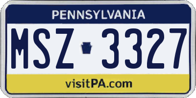 PA license plate MSZ3327