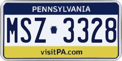 PA license plate MSZ3328