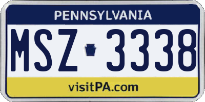 PA license plate MSZ3338