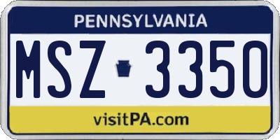 PA license plate MSZ3350