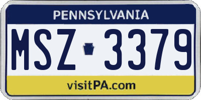 PA license plate MSZ3379
