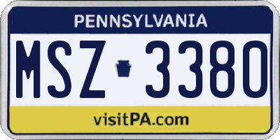 PA license plate MSZ3380