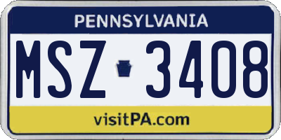 PA license plate MSZ3408