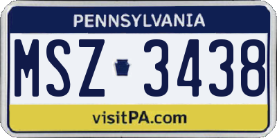 PA license plate MSZ3438