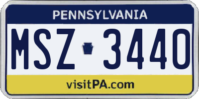 PA license plate MSZ3440