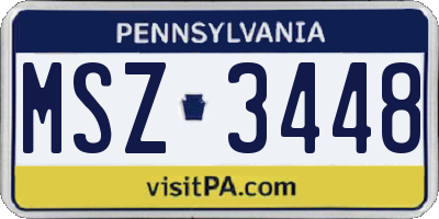 PA license plate MSZ3448