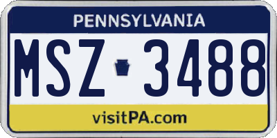 PA license plate MSZ3488