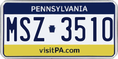 PA license plate MSZ3510