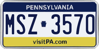 PA license plate MSZ3570