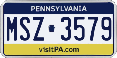 PA license plate MSZ3579