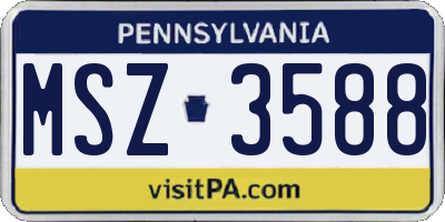 PA license plate MSZ3588