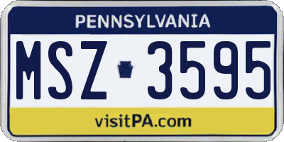 PA license plate MSZ3595