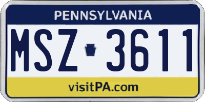 PA license plate MSZ3611