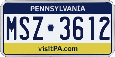 PA license plate MSZ3612