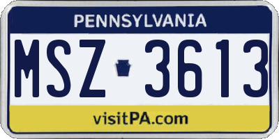 PA license plate MSZ3613