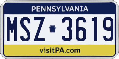 PA license plate MSZ3619