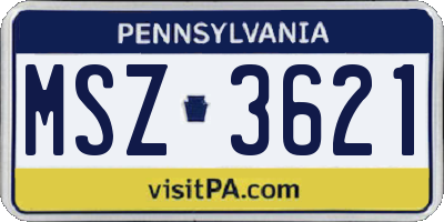 PA license plate MSZ3621