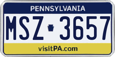 PA license plate MSZ3657