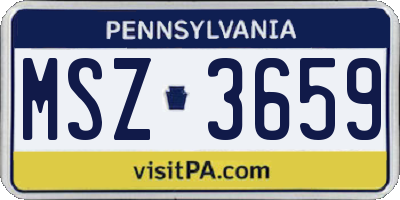 PA license plate MSZ3659
