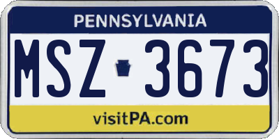 PA license plate MSZ3673