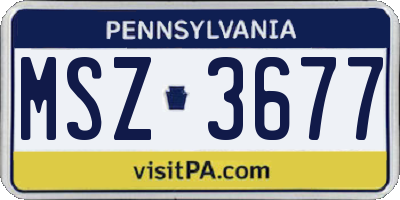 PA license plate MSZ3677