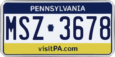 PA license plate MSZ3678