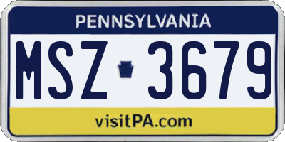 PA license plate MSZ3679