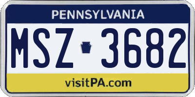 PA license plate MSZ3682