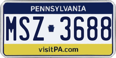 PA license plate MSZ3688