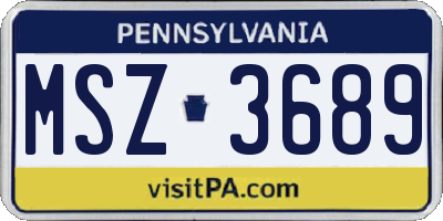 PA license plate MSZ3689