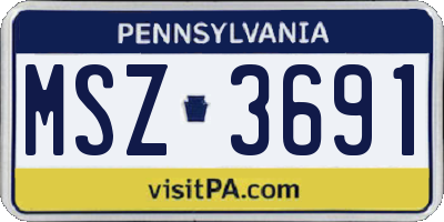 PA license plate MSZ3691