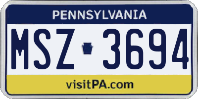 PA license plate MSZ3694