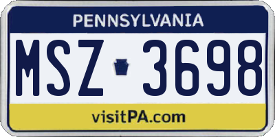 PA license plate MSZ3698