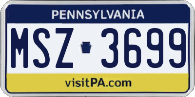 PA license plate MSZ3699