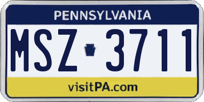 PA license plate MSZ3711