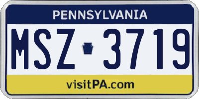 PA license plate MSZ3719