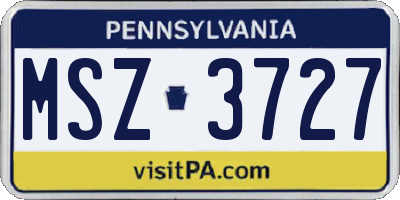 PA license plate MSZ3727