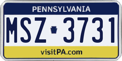 PA license plate MSZ3731