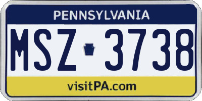PA license plate MSZ3738