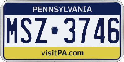 PA license plate MSZ3746