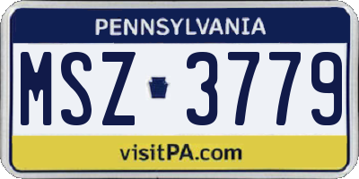 PA license plate MSZ3779