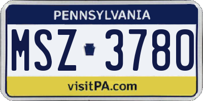 PA license plate MSZ3780