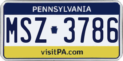 PA license plate MSZ3786